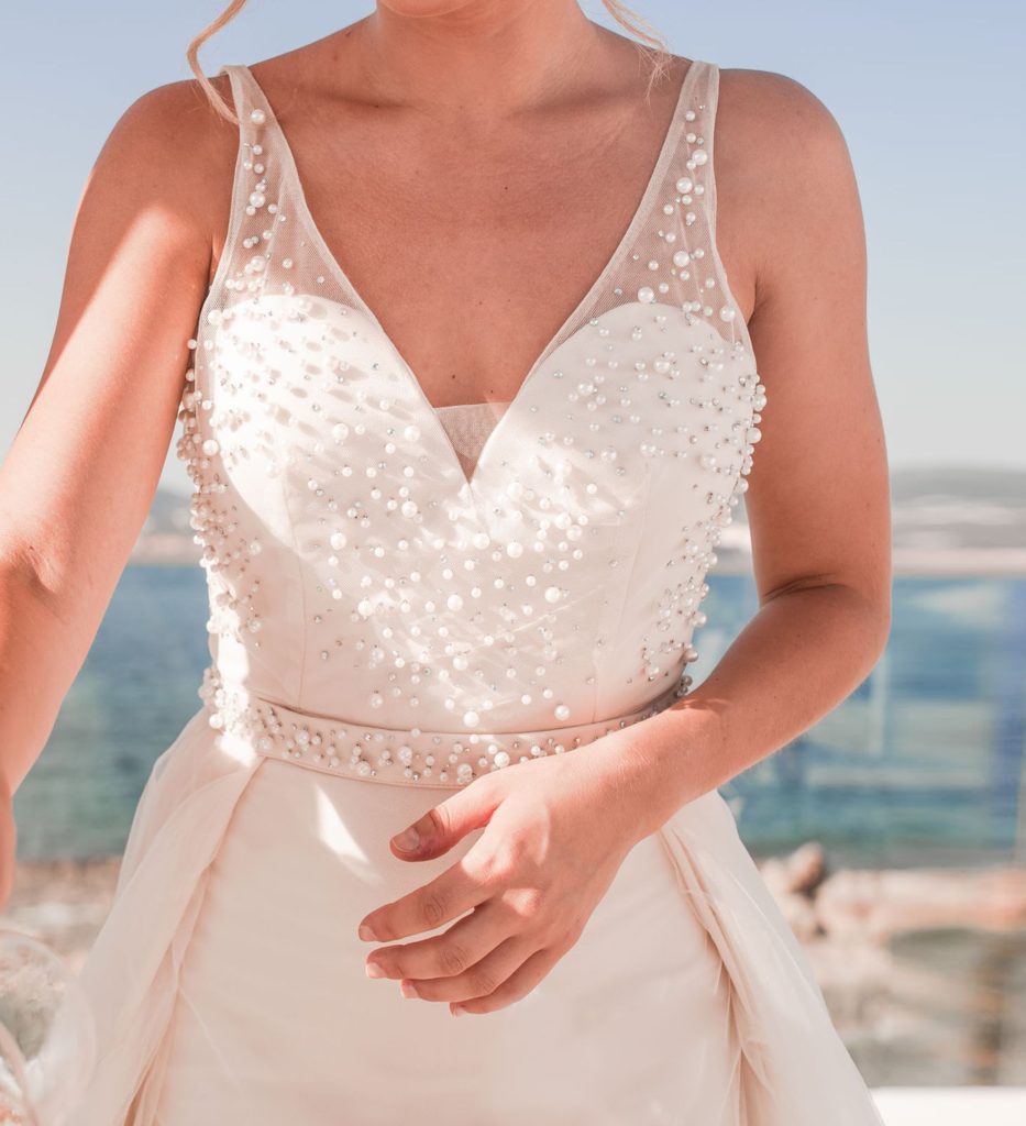 Detalle vestido de novia Afrodita